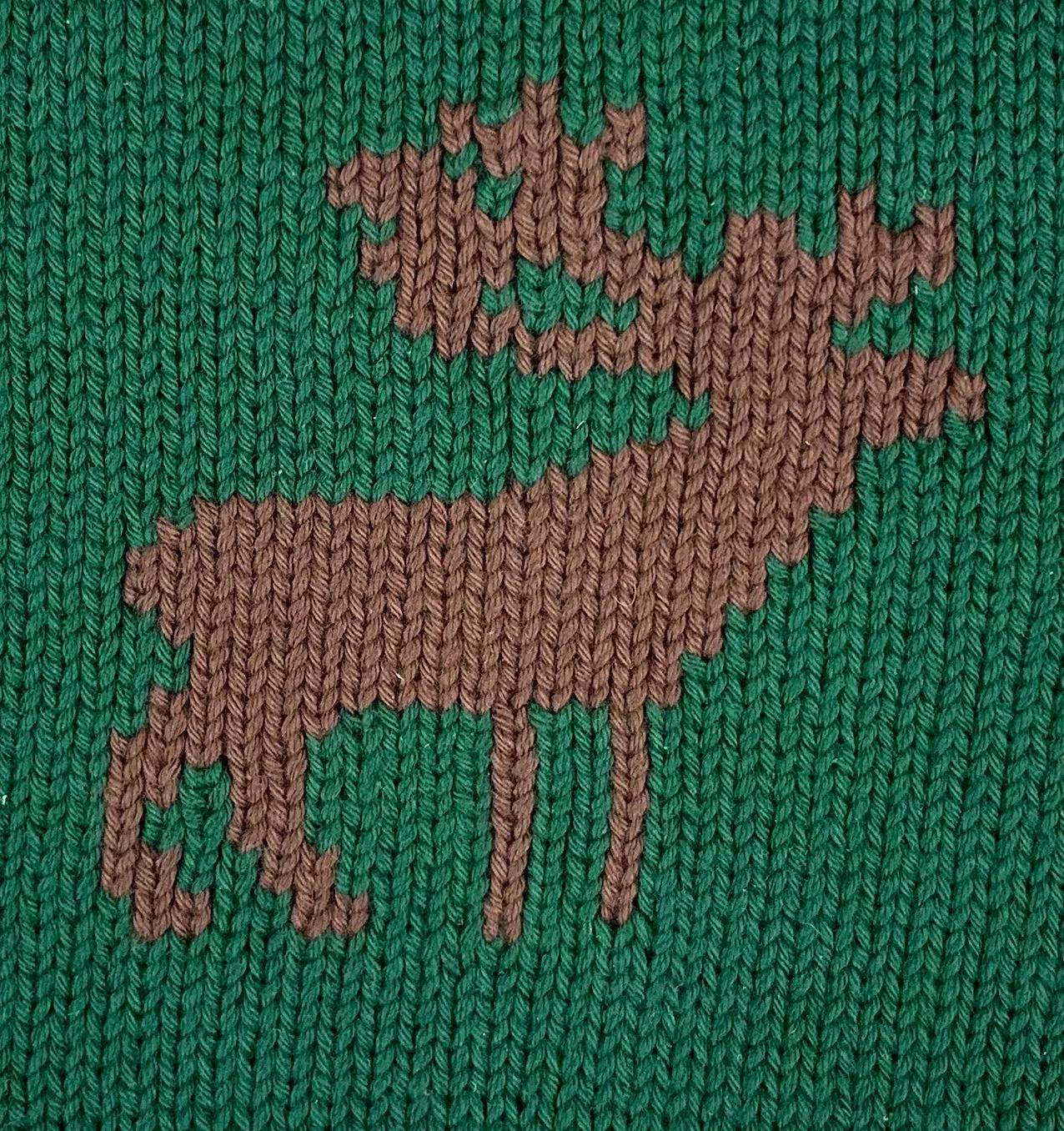 Hunter Green Moose Roll Neck Sweater