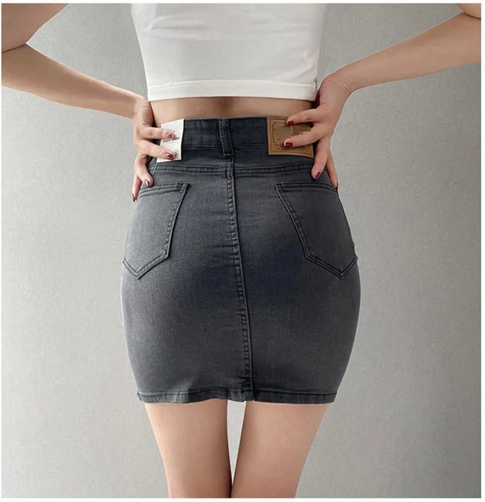 Jegsnoe Summer Denim Skirts Women High Waist Bodycon Pencil Skirts Elegant Slim Jean Skirts