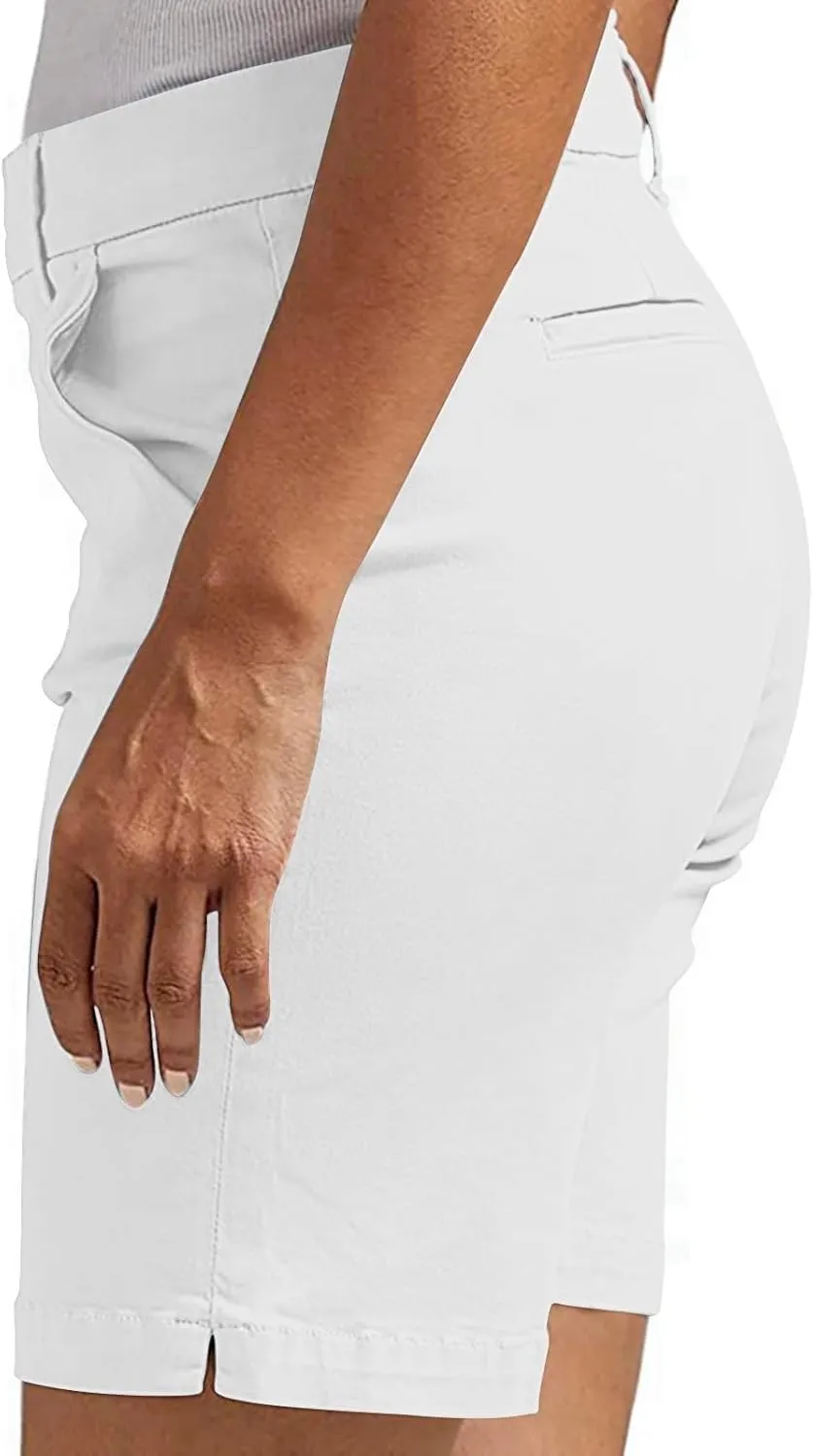 Ladies' Relaxed Trousers,Plus Size Women's Stretch Shorts Elastic Waist with Pockets, Breathable Summer Lounge Pants
