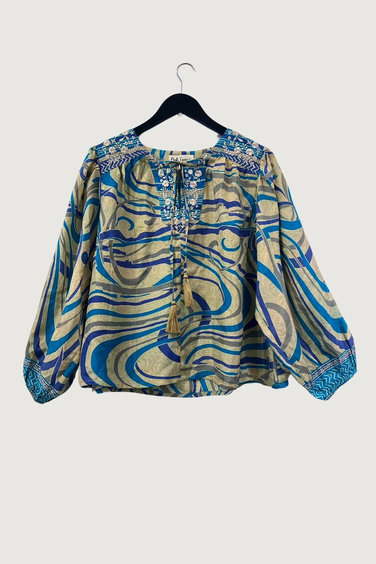 Lolita Embroidered Silk Top | Aegean Memories