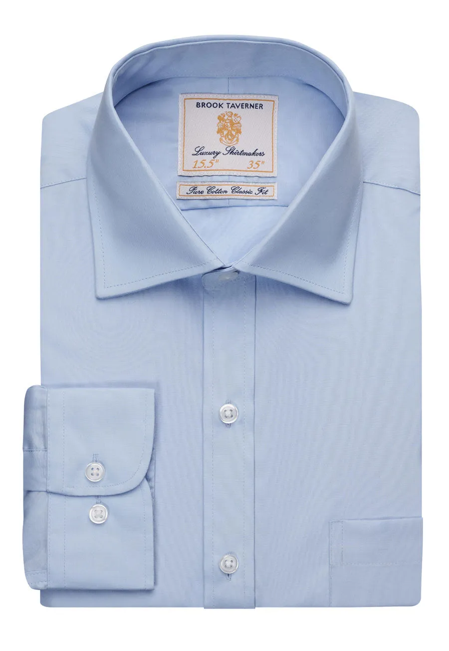 Men's Long Sleeve Single Cuff Shirt Cotton Poplin - Cheadle