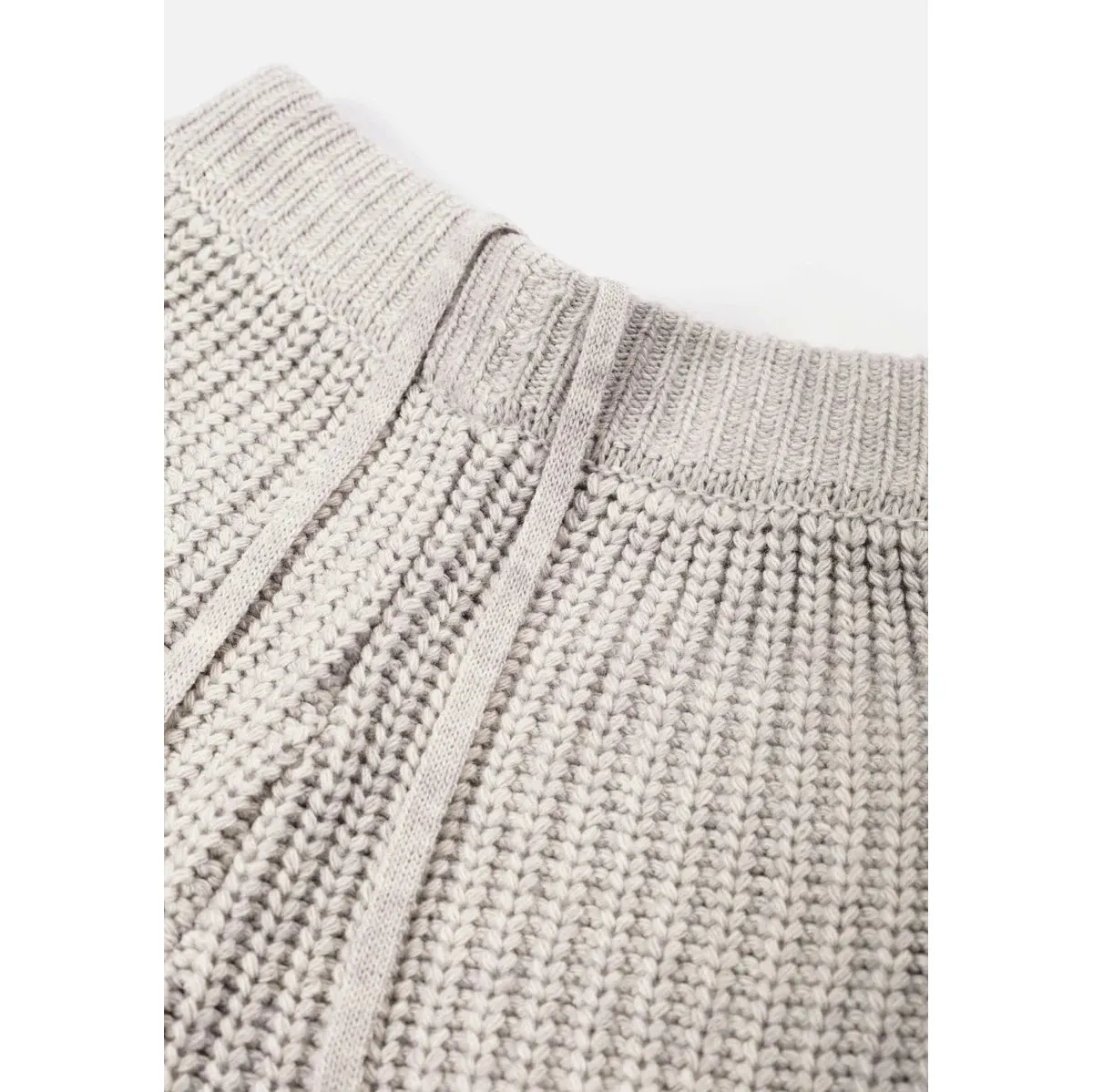 MKI CHUNKY RIB KNIT WIDE LEG JOGGERS GREY