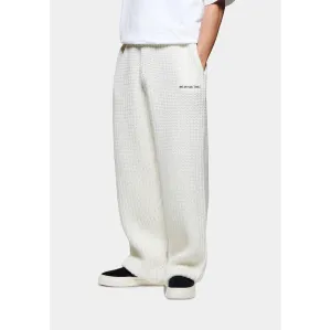 MKI CHUNKY RIB KNIT WIDE LEG JOGGERS OFF-WHITE