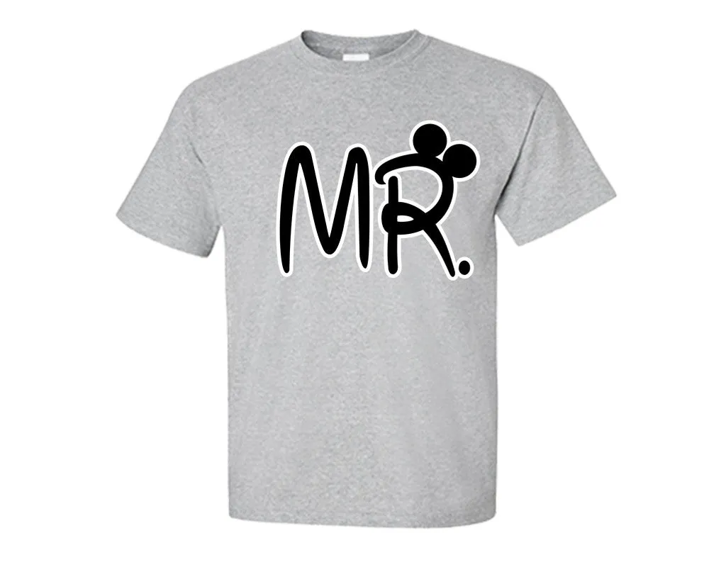 Mr. and Mrs. Couple Matching T-Shirts & Jogger Pants – 4-Piece Set: Men’s and Women’s Styles Sold Separately