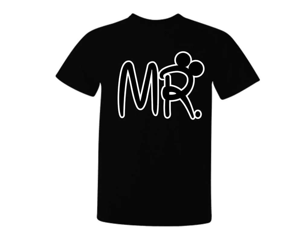Mr. and Mrs. Couple Matching T-Shirts & Jogger Pants – 4-Piece Set: Men’s and Women’s Styles Sold Separately