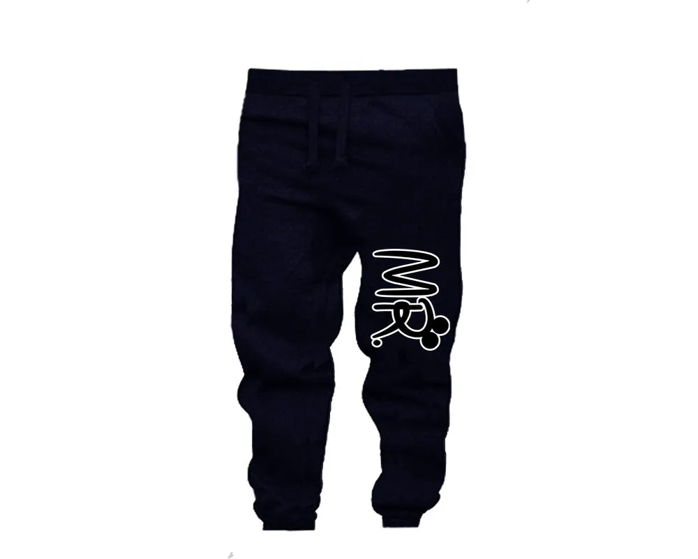 Mr. and Mrs. Couple Matching T-Shirts & Jogger Pants – 4-Piece Set: Men’s and Women’s Styles Sold Separately