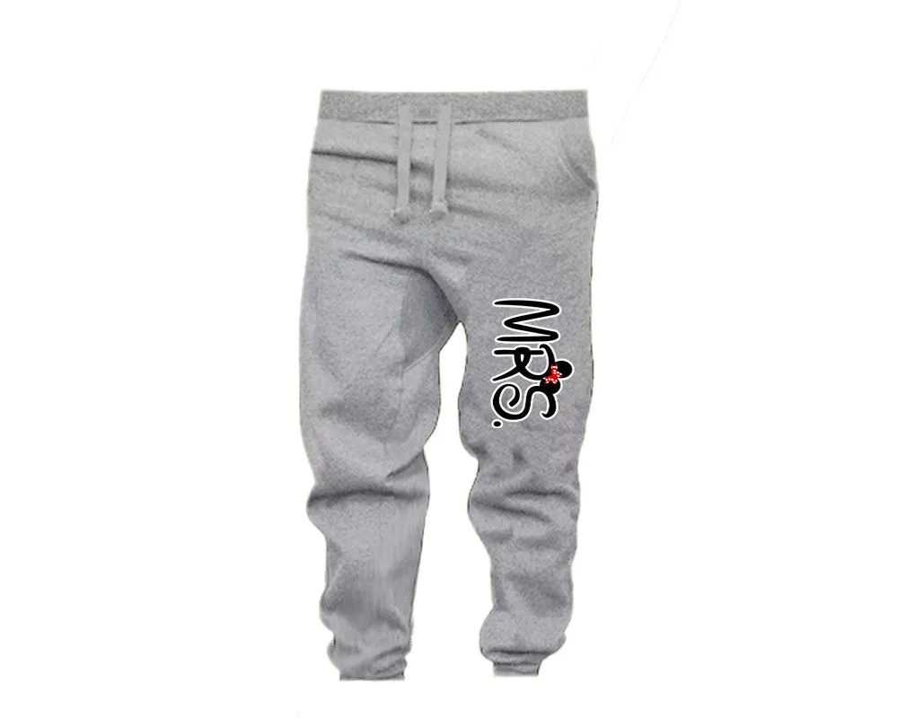 Mr. and Mrs. Couple Matching T-Shirts & Jogger Pants – 4-Piece Set: Men’s and Women’s Styles Sold Separately