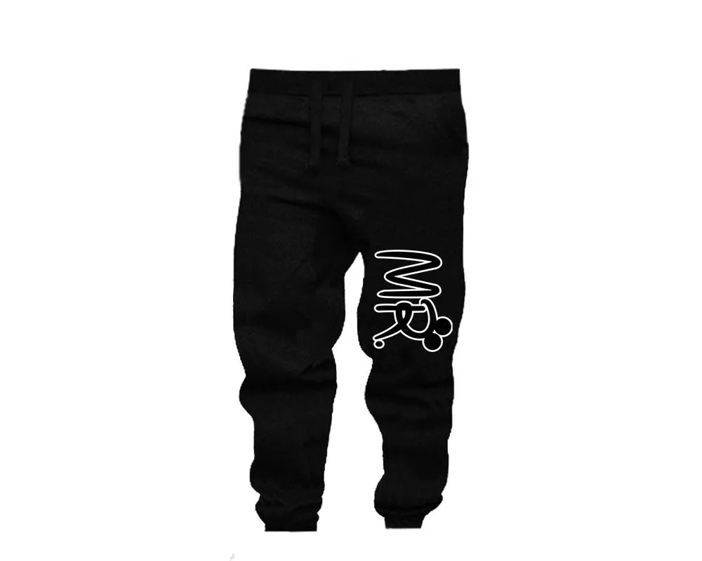 Mr. and Mrs. Couple Matching T-Shirts & Jogger Pants – 4-Piece Set: Men’s and Women’s Styles Sold Separately
