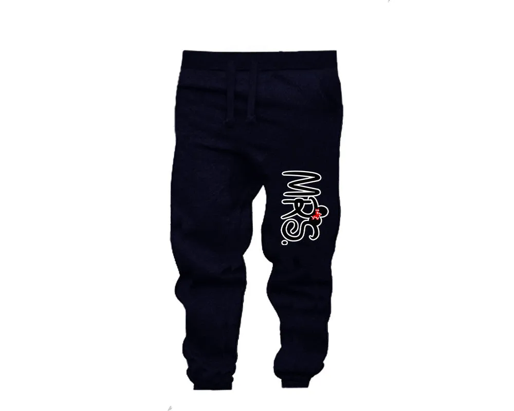 Mr. and Mrs. Couple Matching T-Shirts & Jogger Pants – 4-Piece Set: Men’s and Women’s Styles Sold Separately
