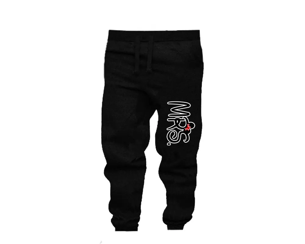 Mr. and Mrs. Couple Matching T-Shirts & Jogger Pants – 4-Piece Set: Men’s and Women’s Styles Sold Separately