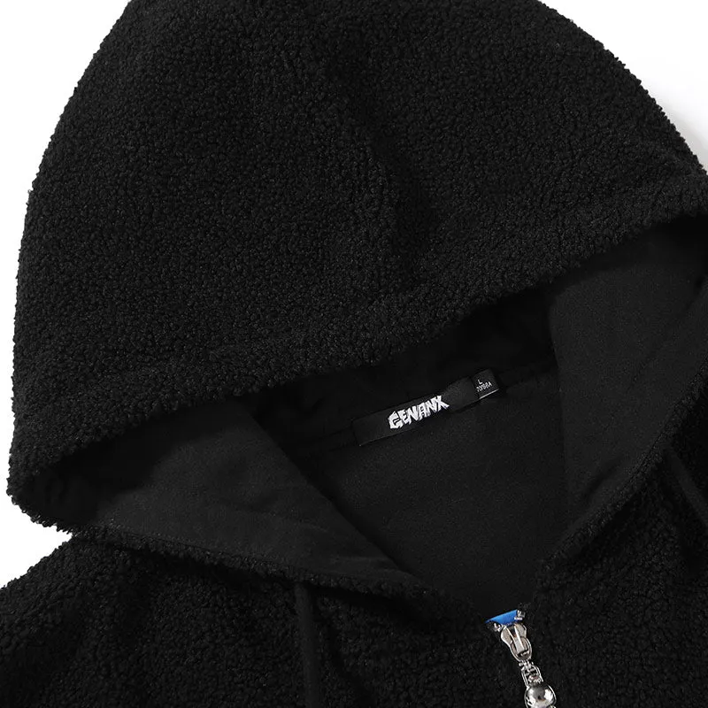 Multicolor Jacquard Hoodies With Stretch Cord