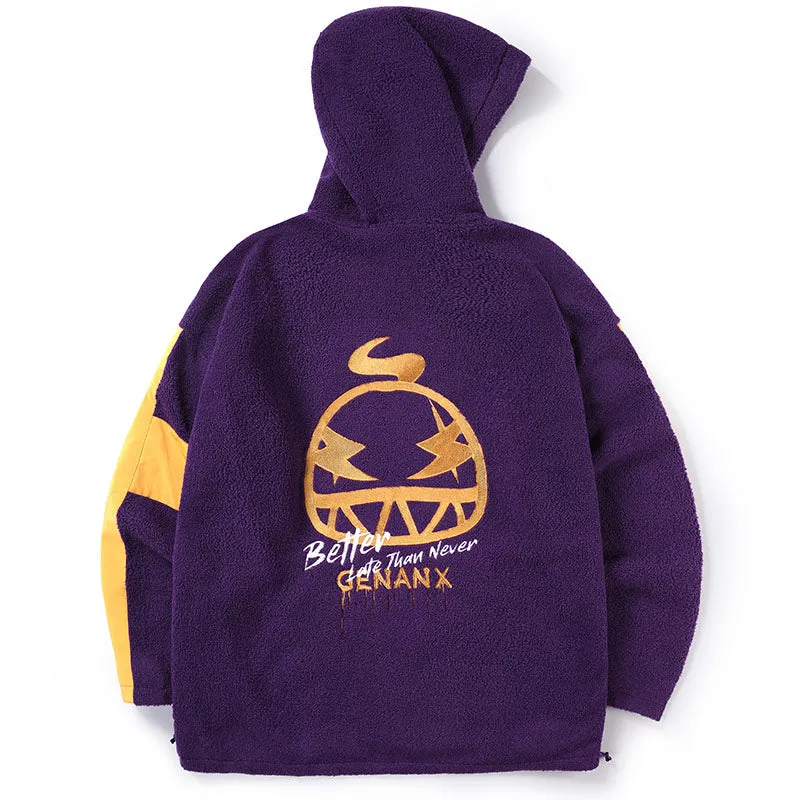 Multicolor Jacquard Hoodies With Stretch Cord