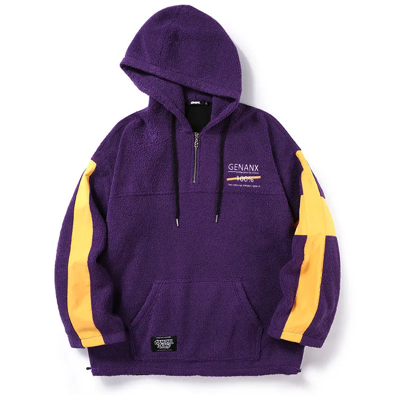 Multicolor Jacquard Hoodies With Stretch Cord
