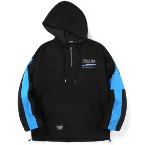 Multicolor Jacquard Hoodies With Stretch Cord
