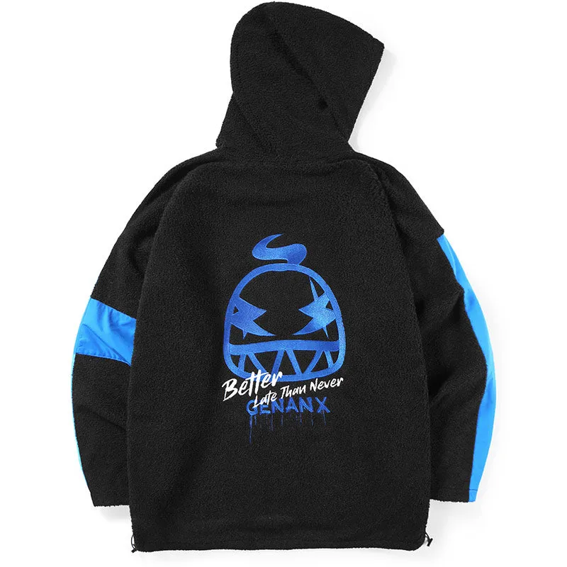 Multicolor Jacquard Hoodies With Stretch Cord