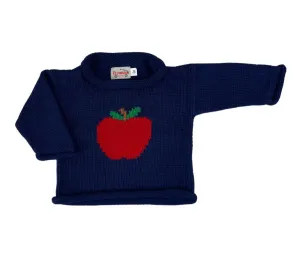 Navy Apple Roll Neck Sweater