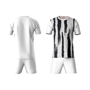 Next Print Round neck jersey white with shorts NPTS40