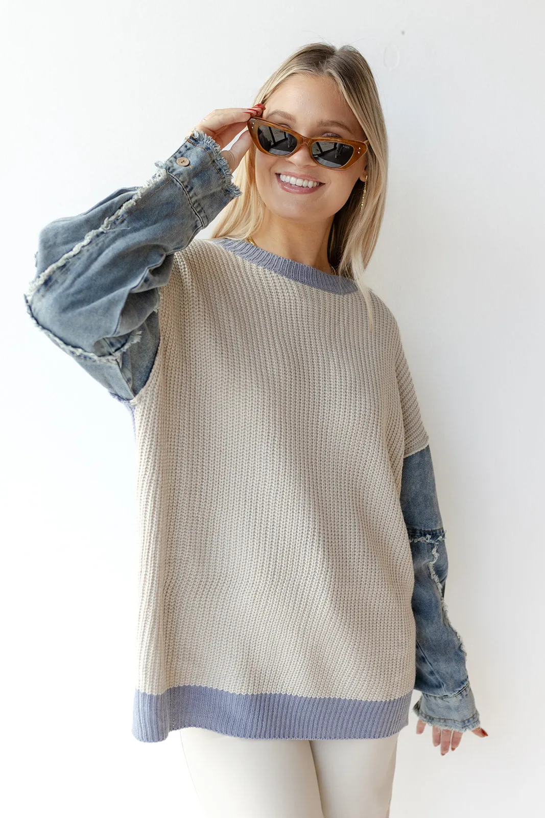 no comparison denim sweater