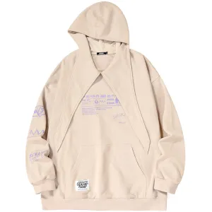 Plain Funny Print Pocket Pointed Collar Hoodies