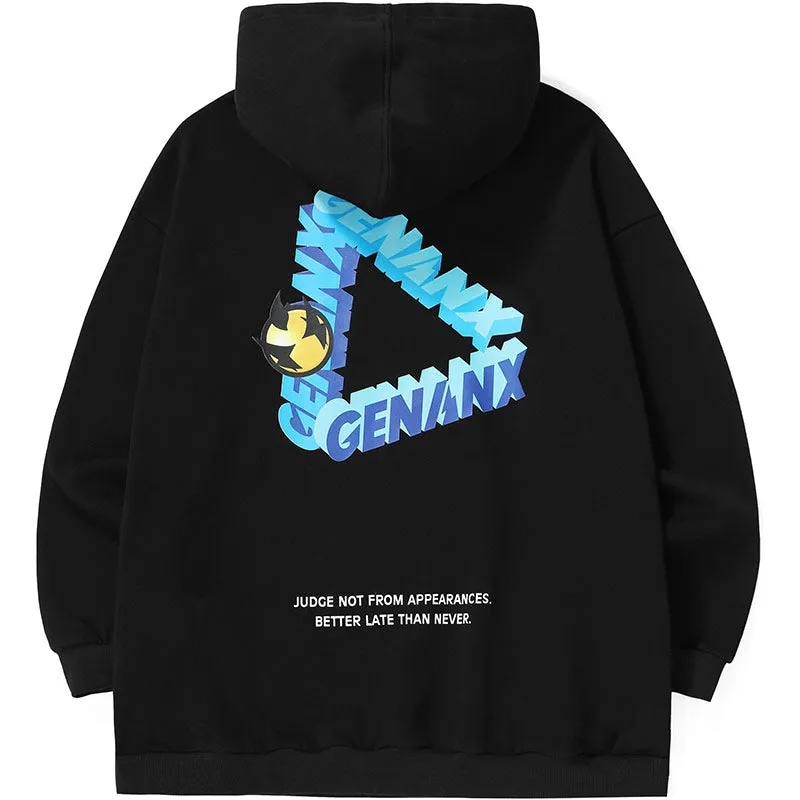 Plain Letter Print Minimalist Hoodies