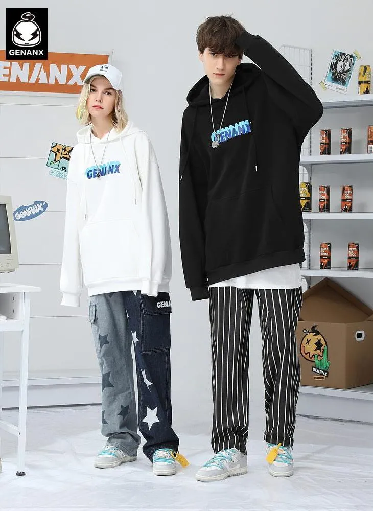 Plain Letter Print Minimalist Hoodies
