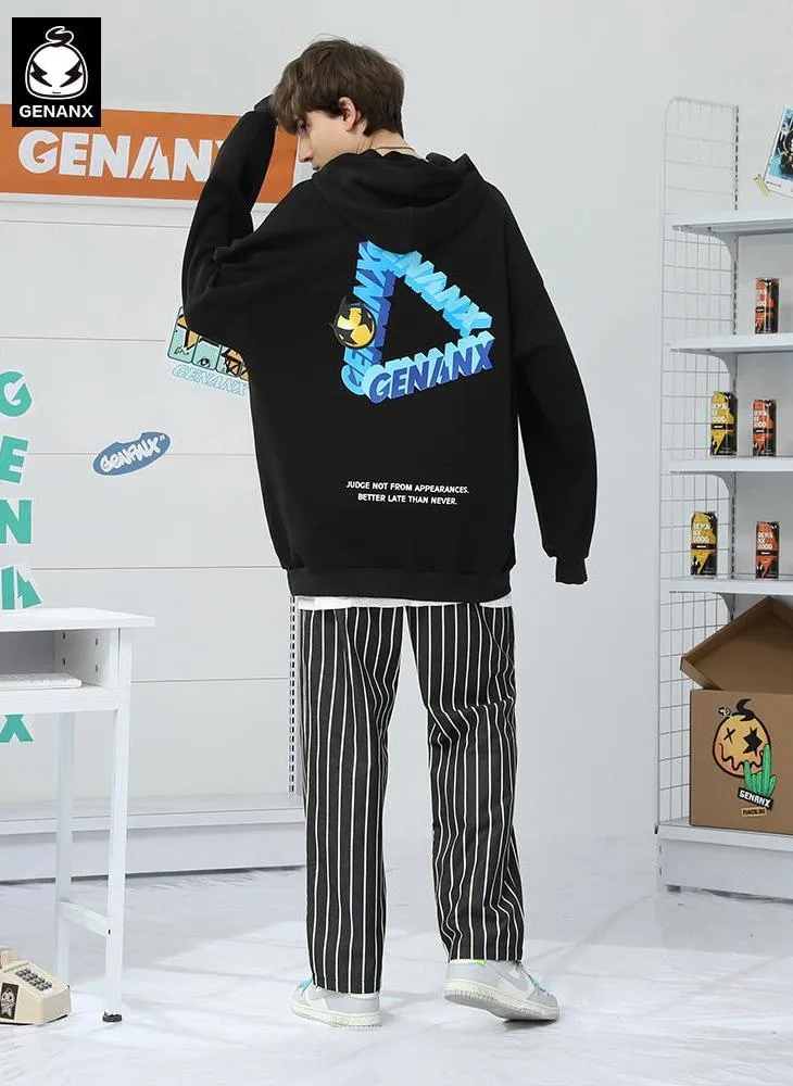 Plain Letter Print Minimalist Hoodies