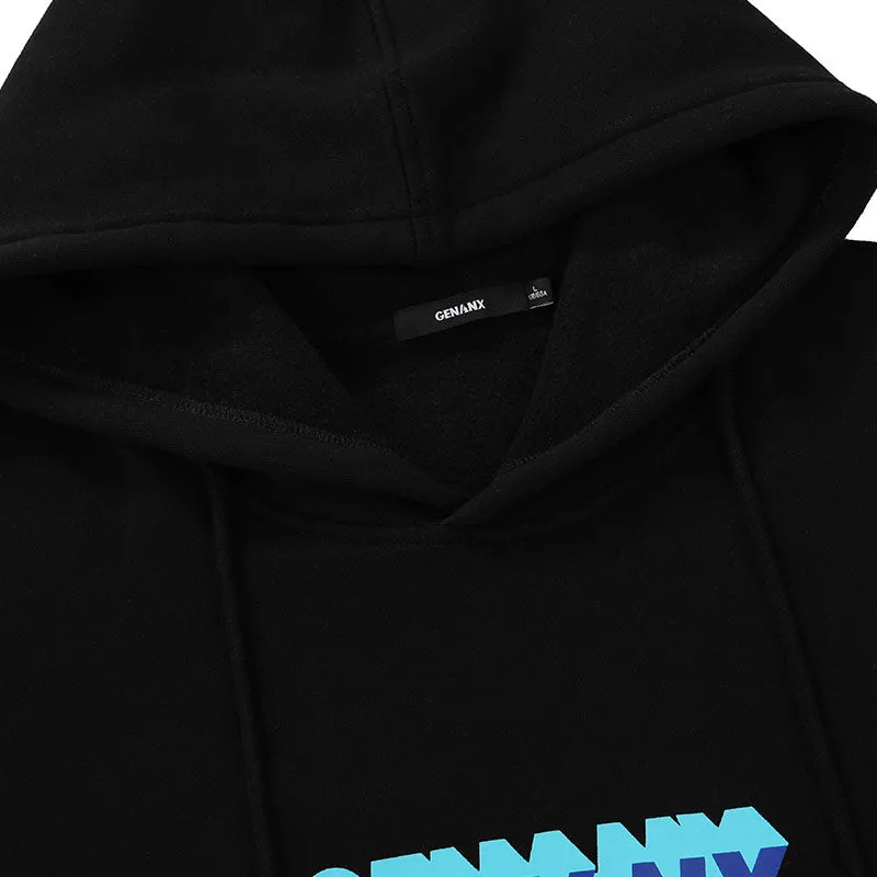 Plain Letter Print Minimalist Hoodies