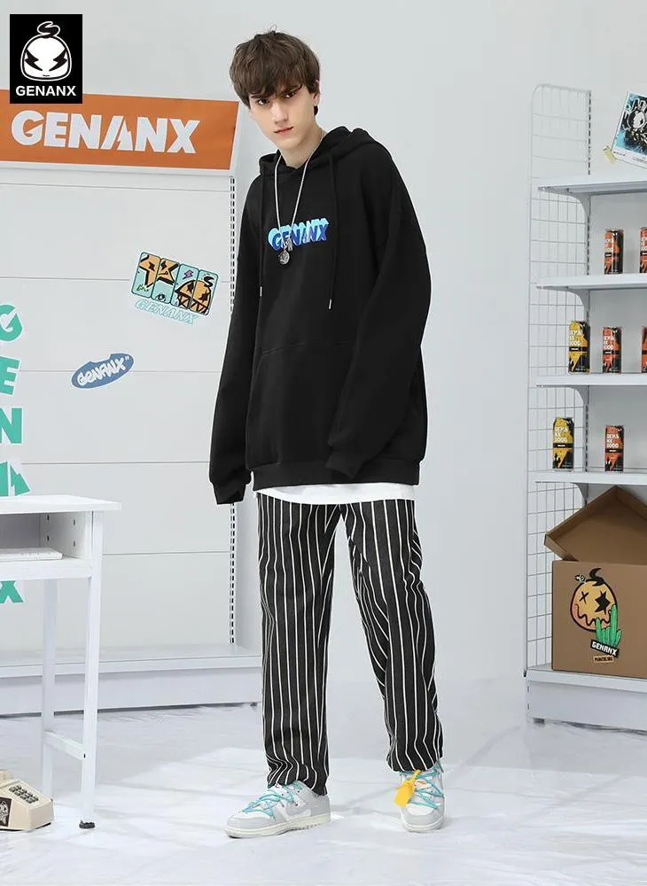Plain Letter Print Minimalist Hoodies