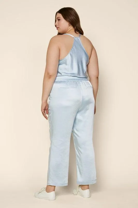 PLUS easy pull on satin jogger pants
