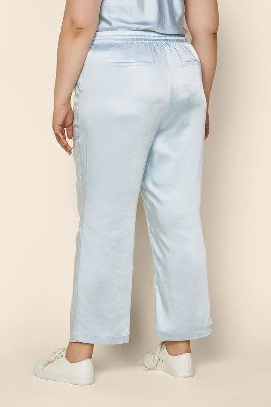 PLUS easy pull on satin jogger pants