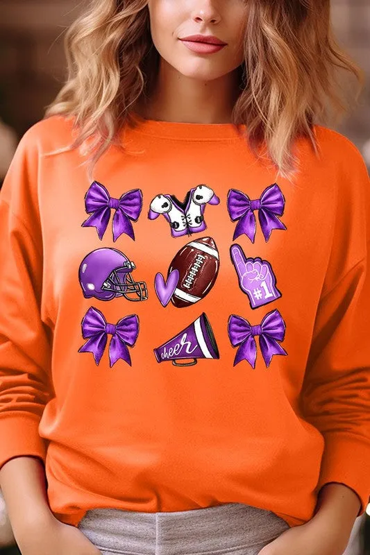 Purple Coquette Football Graphic Sweatshirts