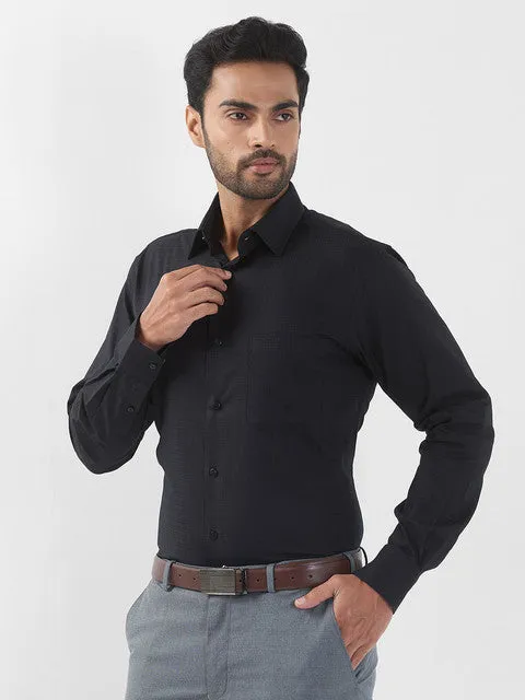 Raymond Men Black Checks Slim Fit Cotton Stain Proff Formal Shirt
