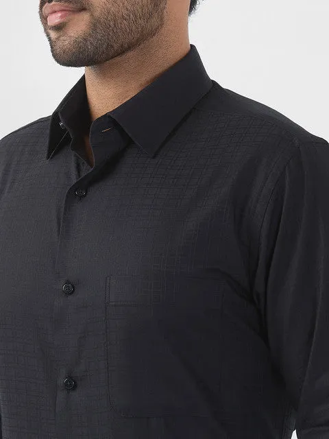 Raymond Men Black Checks Slim Fit Cotton Stain Proff Formal Shirt