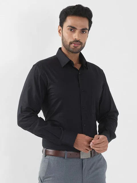 Raymond Men Black Checks Slim Fit Cotton Stain Proff Formal Shirt