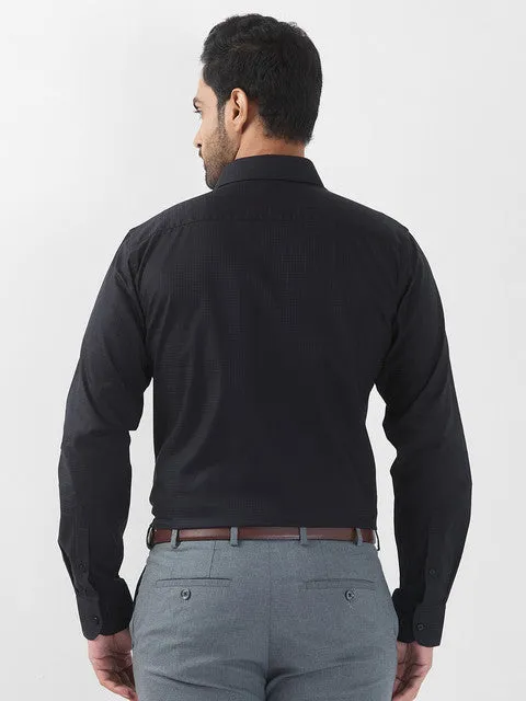 Raymond Men Black Checks Slim Fit Cotton Stain Proff Formal Shirt