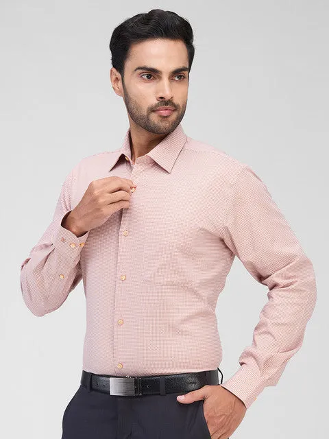 Raymond Men Orange Structured Contemporary Fit Cotton Formal Shirts