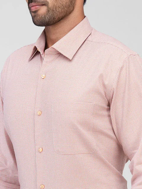 Raymond Men Orange Structured Contemporary Fit Cotton Formal Shirts