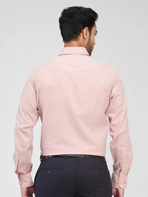 Raymond Men Orange Structured Contemporary Fit Cotton Formal Shirts
