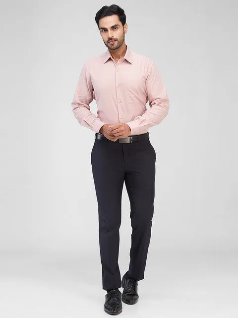 Raymond Men Orange Structured Contemporary Fit Cotton Formal Shirts