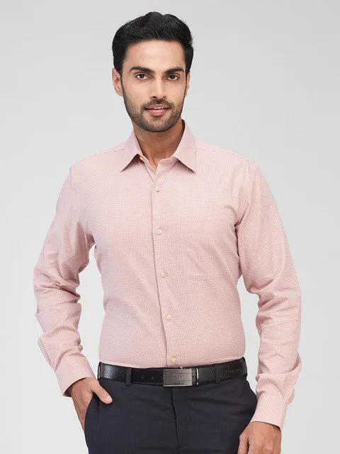 Raymond Men Orange Structured Contemporary Fit Cotton Formal Shirts