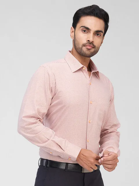 Raymond Men Orange Structured Contemporary Fit Cotton Formal Shirts
