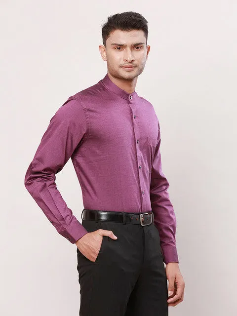 Raymond Men Purple Stripe Contemporary Fit Cotton Formal Shirts
