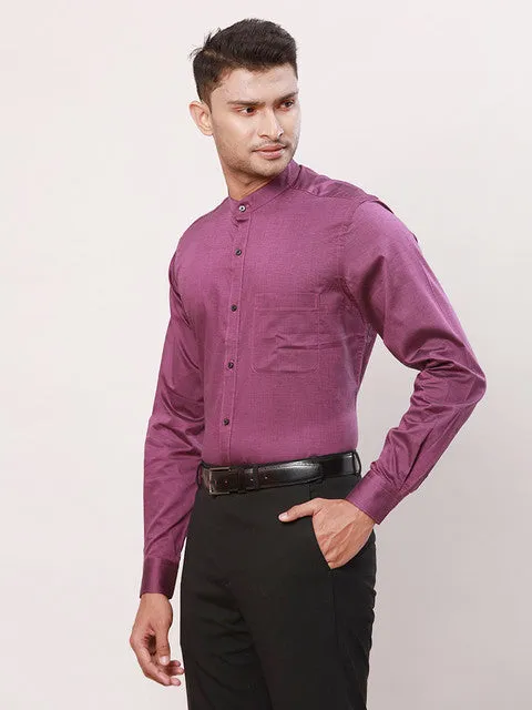 Raymond Men Purple Stripe Contemporary Fit Cotton Formal Shirts