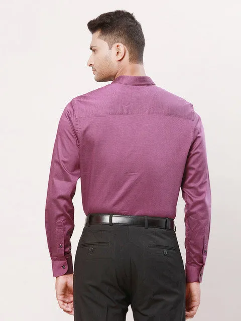 Raymond Men Purple Stripe Contemporary Fit Cotton Formal Shirts
