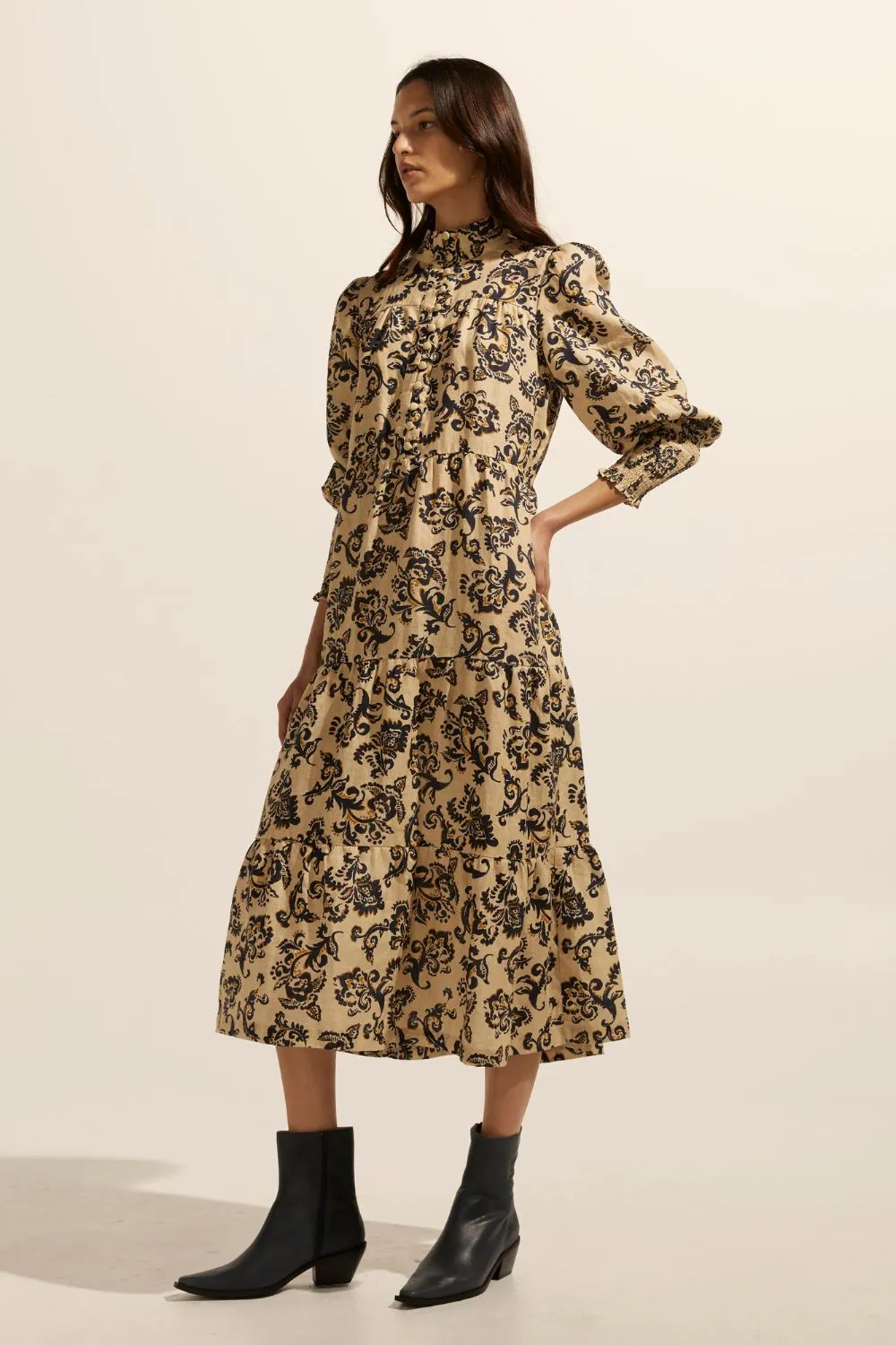 Recruit dress - Ochre floral