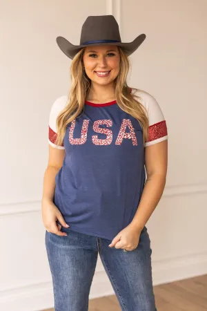 Red Leo USA Top