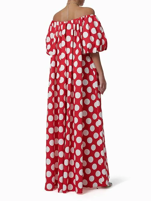 Red Polka Dots Maxi Dress