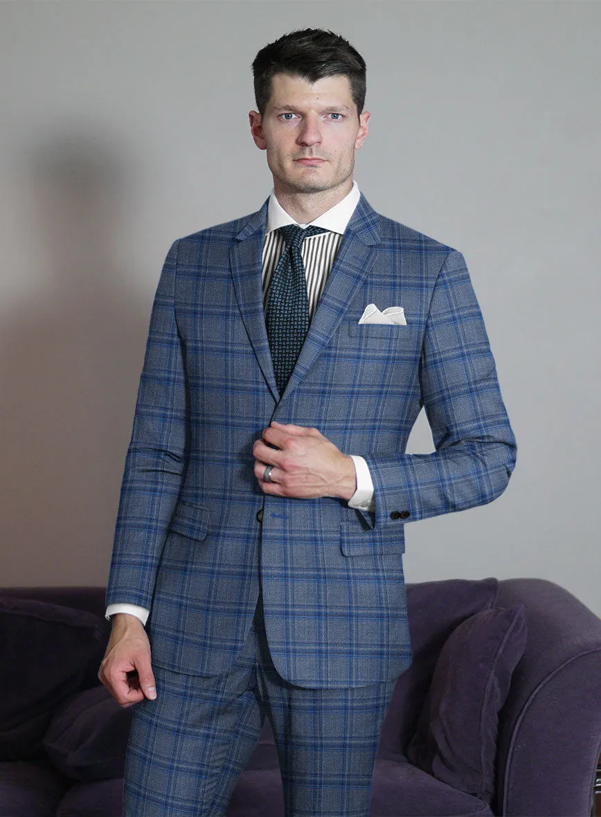 Reda Agodi Blue Checks Wool Jacket