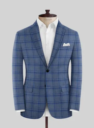Reda Agodi Blue Checks Wool Jacket