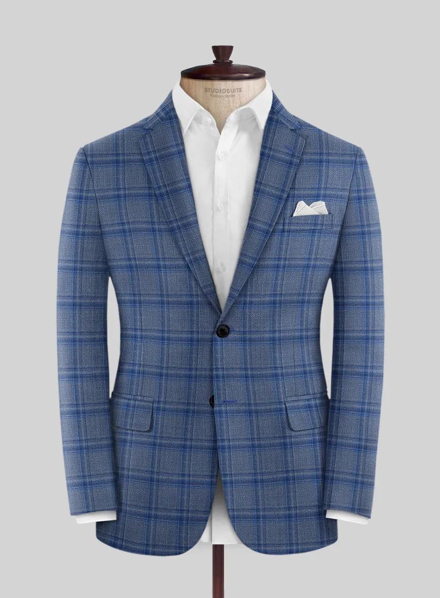 Reda Agodi Blue Checks Wool Jacket